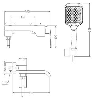 Смеситель для ванны Raglo R02.30 хром